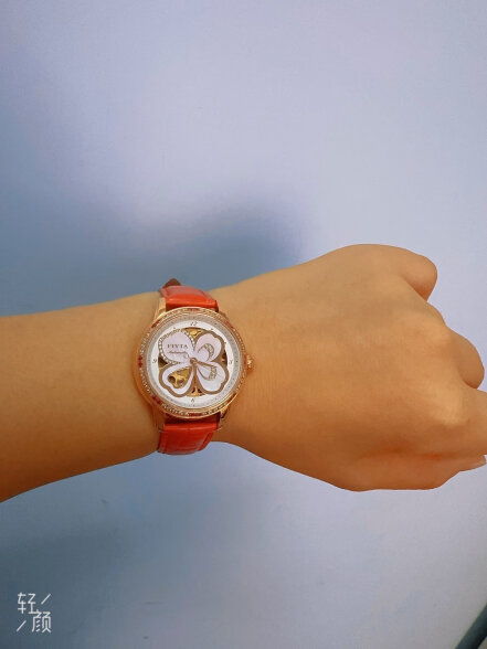 飞亚达（FIYTA）手表女 四叶草系列机械表镂空母贝表盘红皮带 节日礼物送老婆 晒单实拍图