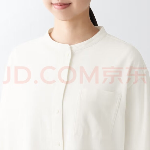无印良品（MUJI）女式法兰绒 立领衬衫 格子 内搭 衬衣 春秋款 BCB19C1A 米白色 L 晒单实拍图