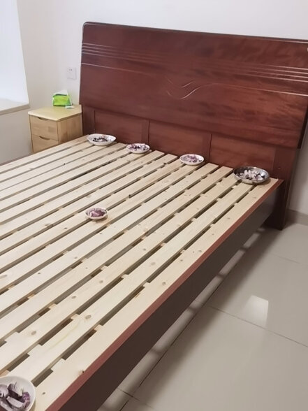 优卡吉胡桃木实木床新中式经济型1.5/1.8米双人床主卧668# 1.5米框架床 晒单实拍图