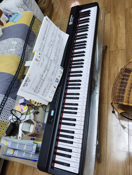 特伦斯（Terence）电钢琴88键折叠钢琴便携式智能电子钢琴考级家用X88E成人儿童教学 炫酷黑 晒单实拍图