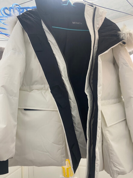 MO&Co.冬季透湿滑雪服连帽立领收腰羽绒服MBB4EINT23 本白色 M/165 晒单实拍图