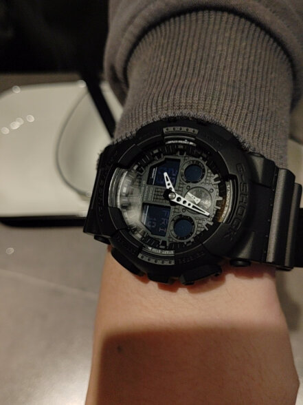 卡西欧（CASIO）G-SHOCK 黑武士双显大表盘运动防水手表 黑夜骑士 GA-100-1A1DR 晒单实拍图