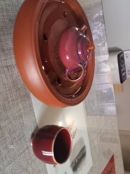 万仟堂茶壶 陶瓷泡茶壶宋代均窑 创意窑变釉小茶壶单壶 晚霞均红 均红釉 晒单实拍图