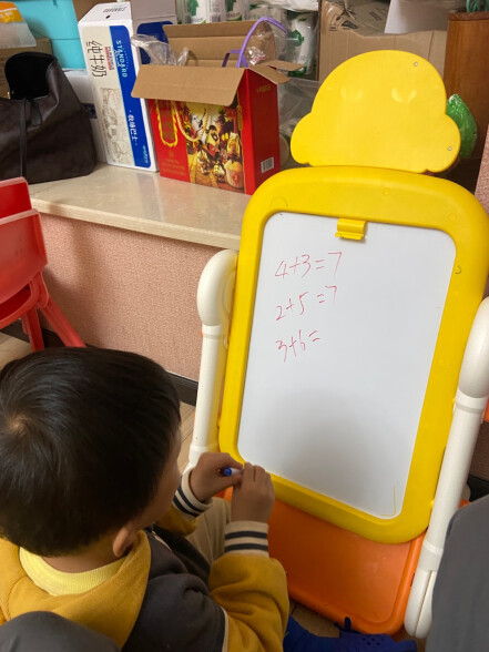 欣格儿童画板双面立式双面黑板白板3-6岁可升降调节高度涂鸦绘画工具早教玩具家用支架式写字板磁性画画板 晒单实拍图