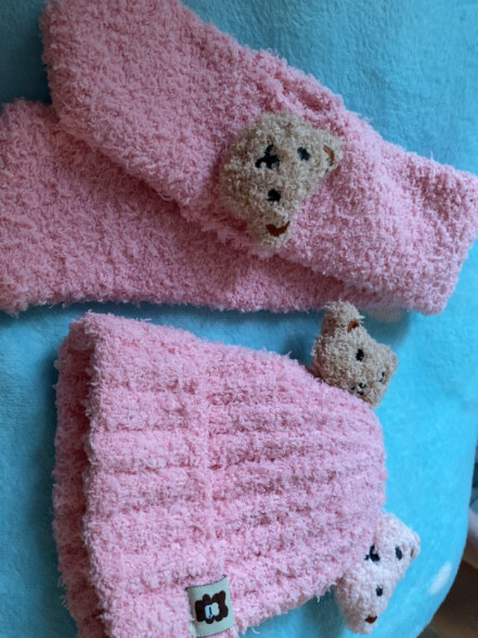 G.DUCKKIDS婴儿帽子围巾6-12个月秋冬男女儿童宝宝帽子两件套装保暖护耳毛绒 粉色 6个月-3岁(参考头围42-50cm) 晒单实拍图
