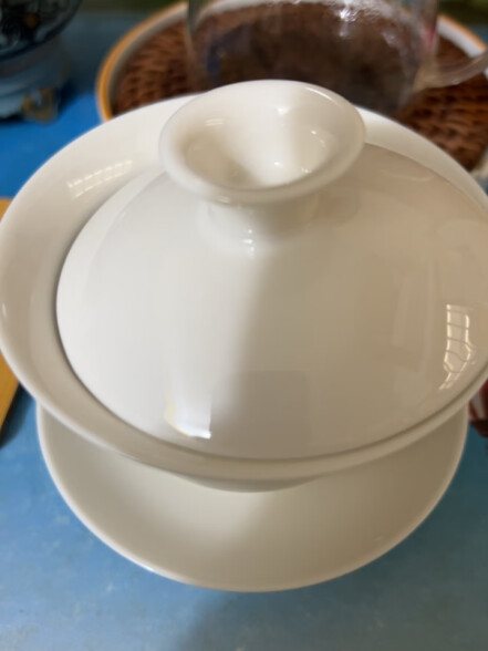 金镶玉 功夫茶具茶壶 盖碗羊脂玉白瓷大号家用泡茶碗 甜白盖碗 晒单实拍图