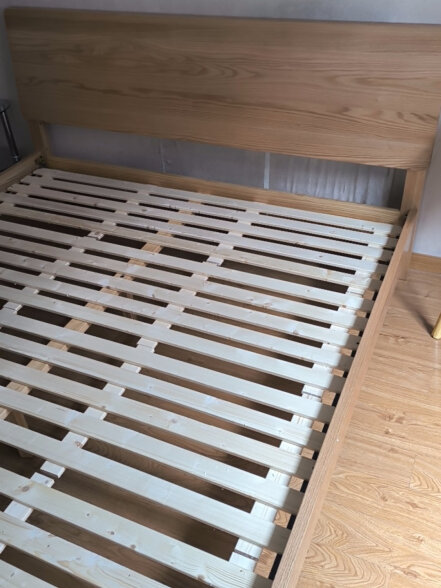 京东京造实木床 北美FAS橡木 大板拼接稳固承重 林中梦双人床1.8米×2米 晒单实拍图