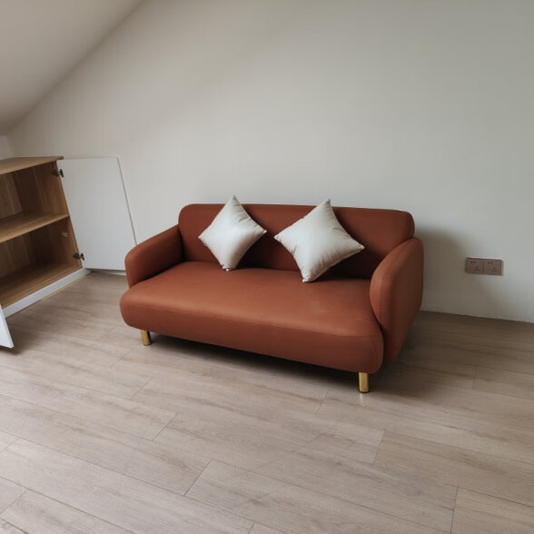 墨素 北欧小沙发科技布防水小户型公寓简约沙发免洗轻奢沙发茶几组合 橘红色双人位（160cm） 晒单实拍图