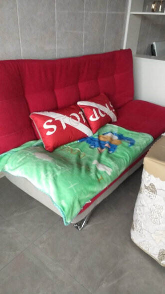 梓惠沙发床两用客厅小户型多功能可折叠双人三人位简约现代可拆沙发 红色加灰色 宽1.45米*长1.9米 晒单实拍图