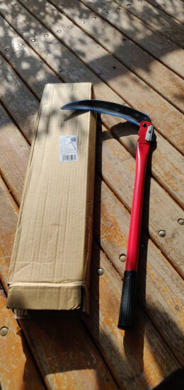 漫生活 折叠镰刀割草锋利可收缩镰锰钢头户外园林工具红柄总长约53cm 实拍图