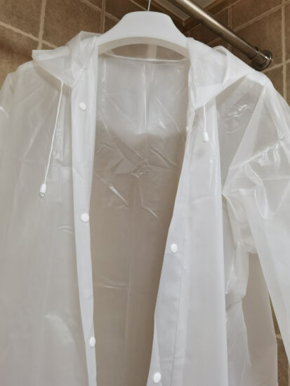 博沃尼克雨衣一次性雨衣半透明磨砂成人雨衣电动车骑行雨披加厚长款带帽  实拍图