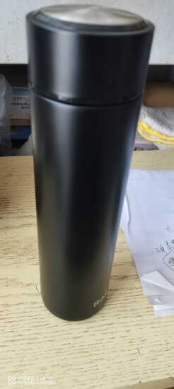 然也（RAE）大容量保温杯316L不锈钢过滤泡茶杯水杯500ml日食记白色R3686 实拍图