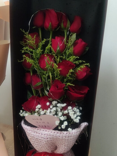 热带之恋RDZLLOVE七夕情人节鲜花速递同城配送33朵红玫瑰花束表白求婚女友生日礼物 19朵红玫瑰礼盒 爱的至高点 实拍图
