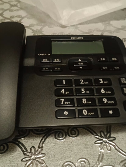 飞利浦（PHILIPS）电话机座机 固定电话 办公家用 来电显示 双接口 免电池 CORD118黑色 实拍图