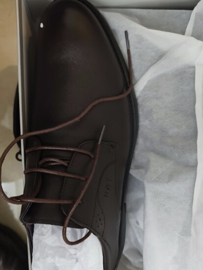 红蜻蜓舒适商务休闲时尚系带皮鞋男士正装德比婚鞋 WTA73762 棕色 42 实拍图