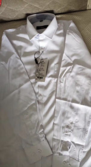 KIN DON金盾纯色衬衫男商务正装舒适棉质休闲长袖男士白衬衣白色3XL 实拍图