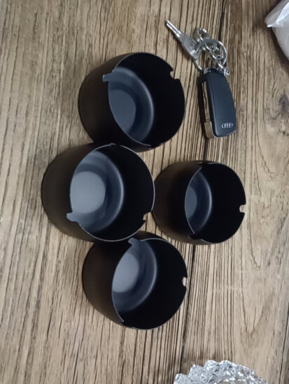 宫薰  烟灰缸金属不锈钢家用客厅创意茶几装饰摆件 磨砂黑8cm 实拍图