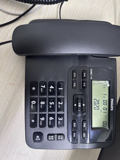 飞利浦（PHILIPS）电话机座机 固定电话 办公家用 来电显示 双接口 免电池 CORD118黑色 实拍图