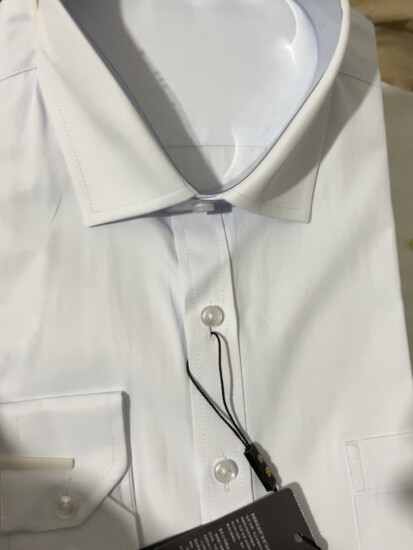 KIN DON金盾纯色衬衫男商务正装舒适棉质休闲长袖男士白衬衣白色M 实拍图