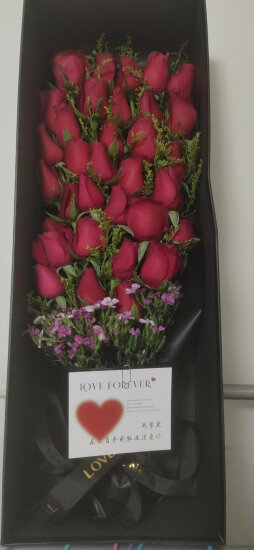 热带之恋RDZLLOVE七夕情人节鲜花速递同城配送33朵红玫瑰花束表白求婚女友生日礼物 33朵红玫瑰礼盒 实拍图