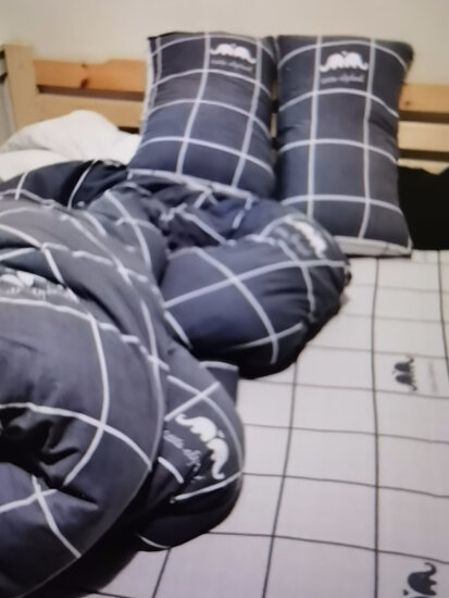 南极人全棉四件套 简约床上用品双人被套200*230cm床单枕套 1.5米床 实拍图