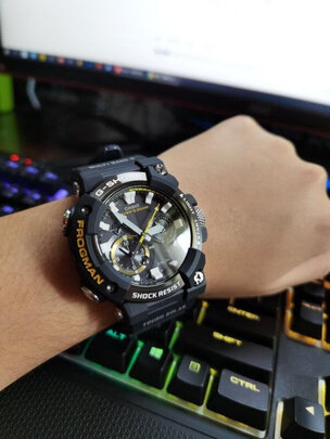 %title插图%num 卡西欧(CASIO)男表G-SHOCK第七代蛙人系列指针运动手表男太阳能碳纤维电波潜水腕表毒蛙 第七代蛙人GWF-A1000-1A4亮红色潜水表