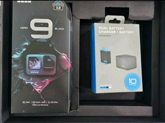 %title插图%num GOPRO HERO9 Black运动相机 5K摩托户外骑行防抖防水Vlog摄像机 官方标配