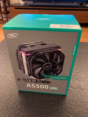 %title插图%num 九州风神(DEEPCOOL) AS500 Plus CPU风冷散热器(5热管/ARGB幻彩顶盖/超频性能/镀镍鳍片组/双TF140S风扇)