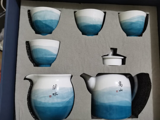 功夫茶具|用户揭秘景德镇高山流水-云镜套组功夫茶具好吗,入手解密评测真相