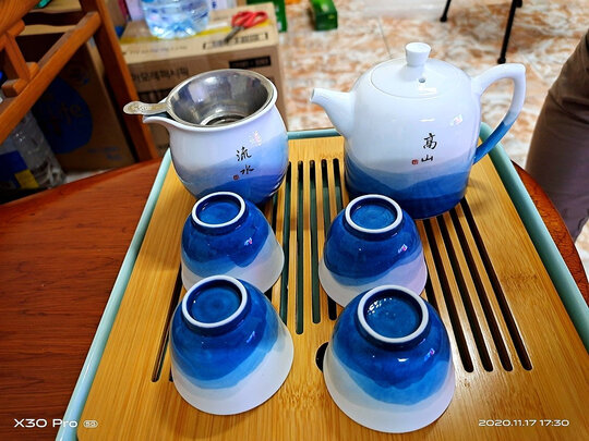 功夫茶具|用户揭秘景德镇高山流水-云镜套组功夫茶具好吗,入手解密评测真相
