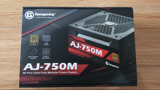 %title插图%num 艾湃电竞(Apexgaming)AJ-750M 额定750W 全模组电源旗舰型 80PLUS金牌 全日系电容 智能启停 10年换新