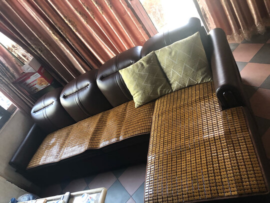 奥左 沙发 北欧现代简约头层牛皮真皮沙发组合小户型客厅家具 三人位+贵妃【2.7米左右】