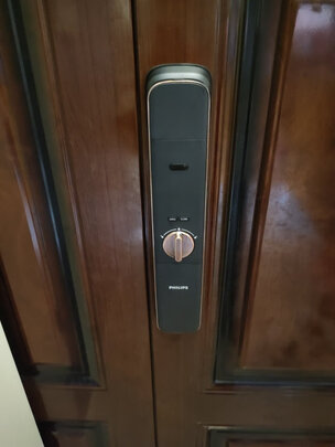 %title插图%num 飞利浦(PHILIPS)DDL702 智能锁猫眼视频锁指纹锁家用 全自动推拉密码锁电子锁 APP智控 红古铜