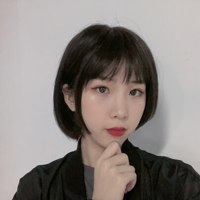%title插图%num 瑞贝卡假发女短直发齐斜刘海bobo头全真人发手织宋慧乔同款头套 M1B/D2:棕黑色(全真人发全手织工艺)