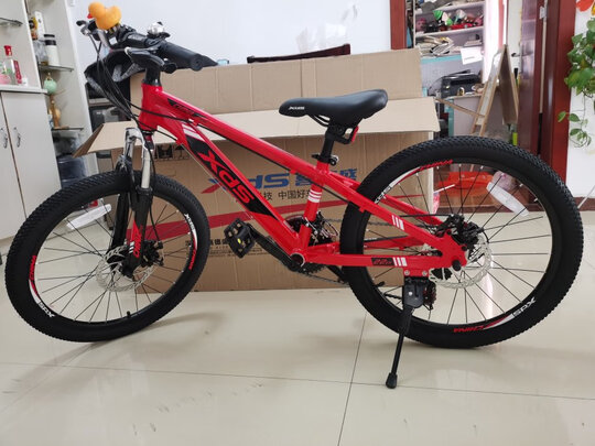 6-10岁中国风20/22寸自行车儿童碟刹变速山地车 22寸红色商品编号