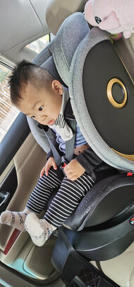 %title插图%num 荷兰嘉也justyes儿童安全座椅汽车婴儿宝宝0-4-3-7岁360度旋转 浅灰色