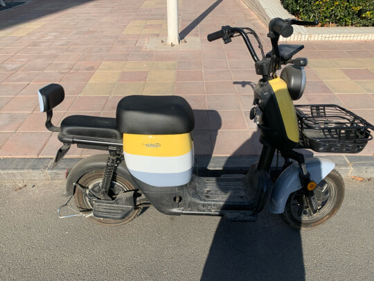 %title插图%num 五星钻豹电动车 新国标48V24AH锂电池电动自行车男女代步车可提取电池盒两轮电瓶车 B3 浅黄色/丝瓜浅灰