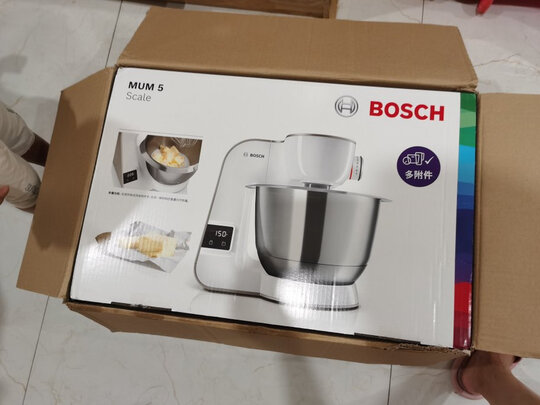 博世（Bosch）欧洲进口带称厨师机家用和面机面条机打蛋器多功能搅拌料理机 达人系列 香槟金+绞肉套装