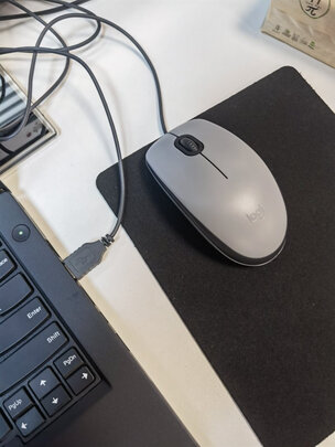 罗技 （Logitech ）M111 有线轻音鼠标 即插即用三年质保 灰色