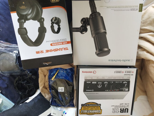 YAMAHA 雅马哈UR12配音有声书录音专业设备套装喜马拉雅小说声卡外置电容麦克风录音棚吉他编曲歌 配铁三角at2020电容麦套装
