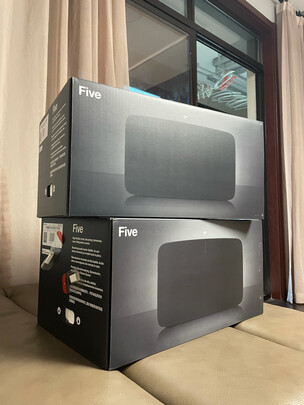 SONOS Five智能音响  WiFi非蓝牙 书架音响  高保真 多房间家庭影院智能音响系统 电视电脑音箱家用  黑色