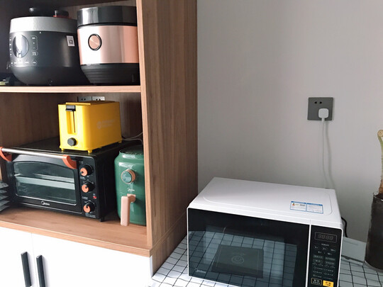 美的（Midea）快捷家用微波炉 微电脑操控 转盘加热 智能菜单 一键解冻 电子除味 触控操作20升 M1-L213C 