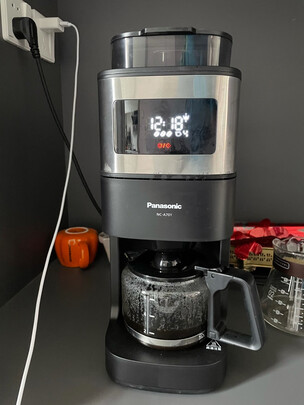 松下（Panasonic）咖啡机磨粉机磨豆机咖啡机家用咖啡壶煮咖啡机自动清洁 NC-A701 黑色