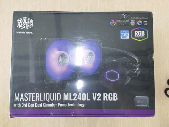 %title插图%num 酷冷至尊(CoolerMaster)冰神B240RGB CPU水冷散热器(支持I9 2066、AM4/双腔水泵/微流道设计/均衡型风扇)