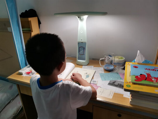 大力智能学习灯T6 国AA级减蓝光护眼台灯 家教机小学生学习辅导检查 学生平板电脑 大力神灯 樱花粉