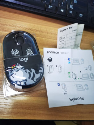罗技（Logitech）Pebble无线蓝牙鼠标轻音便携鼠标-吾皇系列（黑）