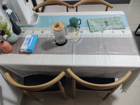 华恺之星 餐桌 餐桌椅组合小户型饭桌现代简约长方形餐仿实木桌子 一桌四椅CJ050