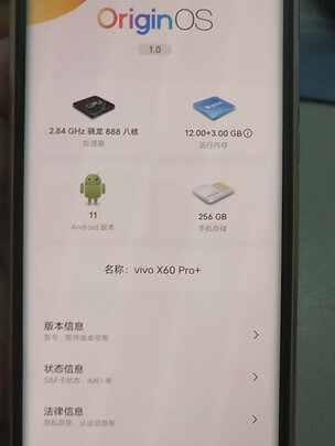 %title插图%num vivo X60t Pro+ 骁龙888 5nm芯片 蔡司联合影像系统 120Hz高刷 55W闪充 5G手机 8GB+256GB 深海蓝