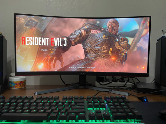 AOC 30英寸 带鱼屏 WFHD 200Hz 1500R 广色域 0.5ms HDR Mode 21:9 升降 游戏电竞曲面显示器 CQ30G3Z