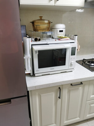 松下（Panasonic）蜂神系列NN-DS2500XPE 27升家用微波炉 微蒸烤一体机 蜂巢顶聚热 彩屏触控 智能APP（WIFI)